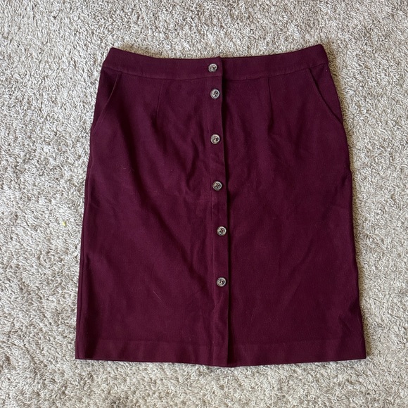 Skies Are Blue Dresses & Skirts - Skies Are Blue Burgundy Button-Front Pencil Skirt / M36
